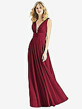 Front View Thumbnail - Burgundy & Light Nude Bella Bridesmaids Dress BB109