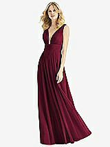 Front View Thumbnail - Cabernet & Light Nude Bella Bridesmaids Dress BB109