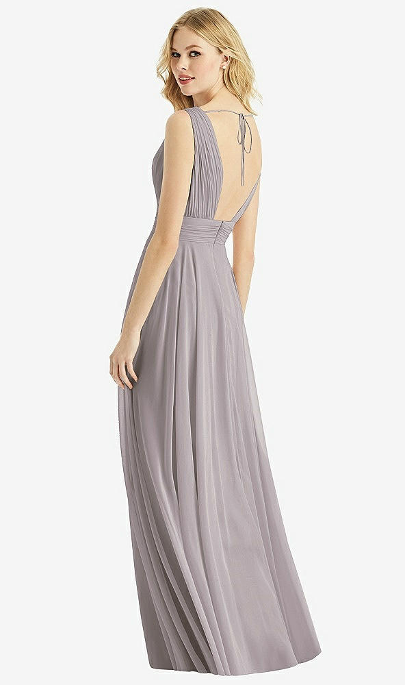 Back View - Cashmere Gray & Light Nude Bella Bridesmaids Dress BB109