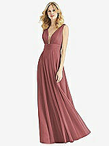 Front View Thumbnail - English Rose & Light Nude Bella Bridesmaids Dress BB109