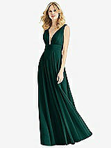 Front View Thumbnail - Evergreen & Light Nude Bella Bridesmaids Dress BB109