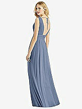 Rear View Thumbnail - Larkspur Blue & Light Nude Bella Bridesmaids Dress BB109