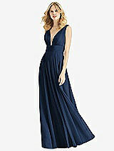 Front View Thumbnail - Midnight Navy & Light Nude Bella Bridesmaids Dress BB109