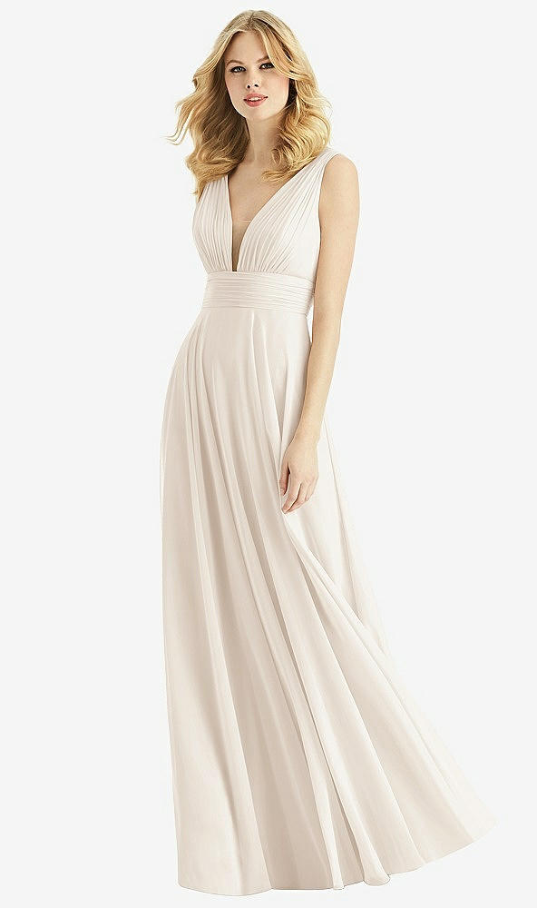 Front View - Oat & Light Nude Bella Bridesmaids Dress BB109