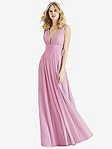 Front View Thumbnail - Powder Pink & Light Nude Bella Bridesmaids Dress BB109