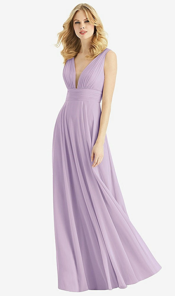 Front View - Pale Purple & Light Nude Bella Bridesmaids Dress BB109