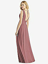 Rear View Thumbnail - Rosewood & Light Nude Bella Bridesmaids Dress BB109