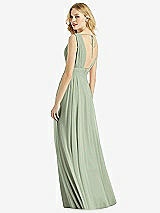 Rear View Thumbnail - Sage & Light Nude Bella Bridesmaids Dress BB109