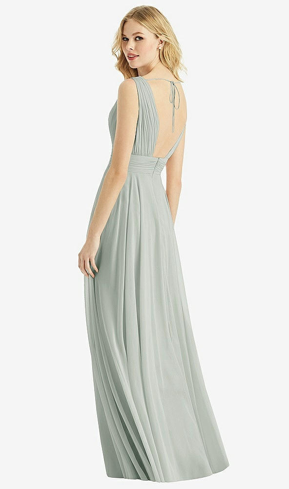 Back View - Willow Green & Light Nude Bella Bridesmaids Dress BB109