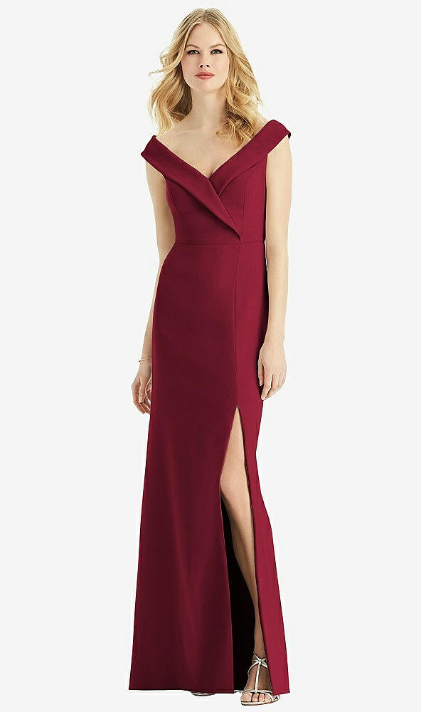 Front View - Burgundy Bella Bridesmaids Dress BB112