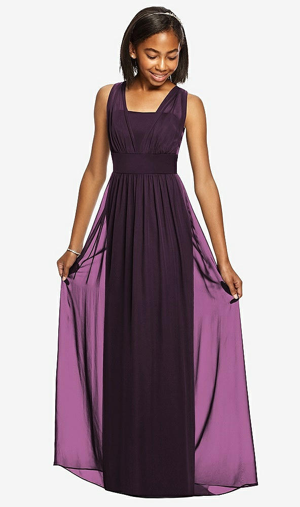 Front View - Aubergine Dessy Collection Junior Bridesmaid Dress JR543