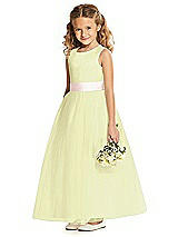 Front View Thumbnail - Butter Yellow & Blush Flower Girl Dress FL4060