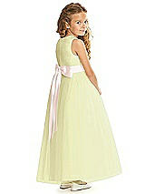 Rear View Thumbnail - Butter Yellow & Blush Flower Girl Dress FL4060