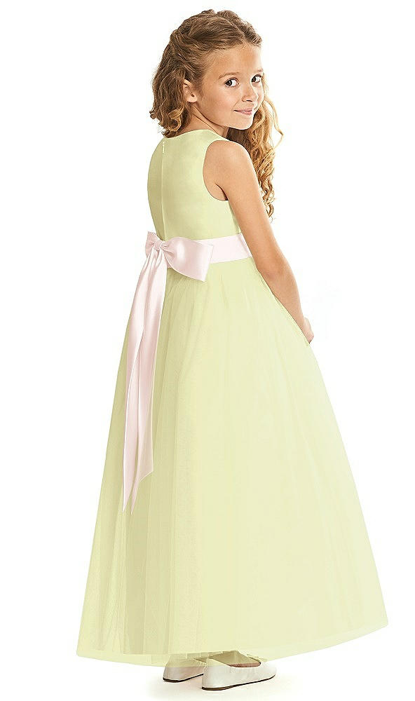 Back View - Butter Yellow & Blush Flower Girl Dress FL4060