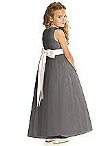 Rear View Thumbnail - Caviar Gray & Blush Flower Girl Dress FL4060