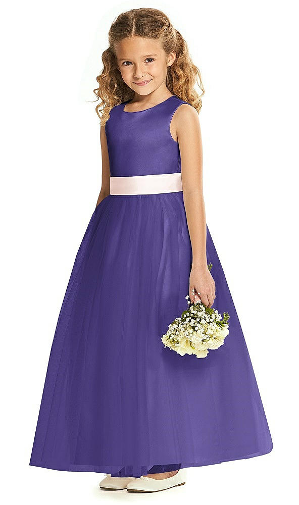 Front View - Grape & Blush Flower Girl Dress FL4060