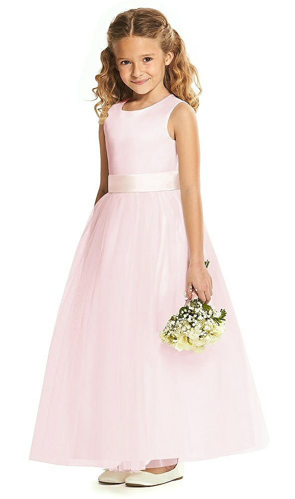 Front View - Ballet Pink & Blush Flower Girl Dress FL4060