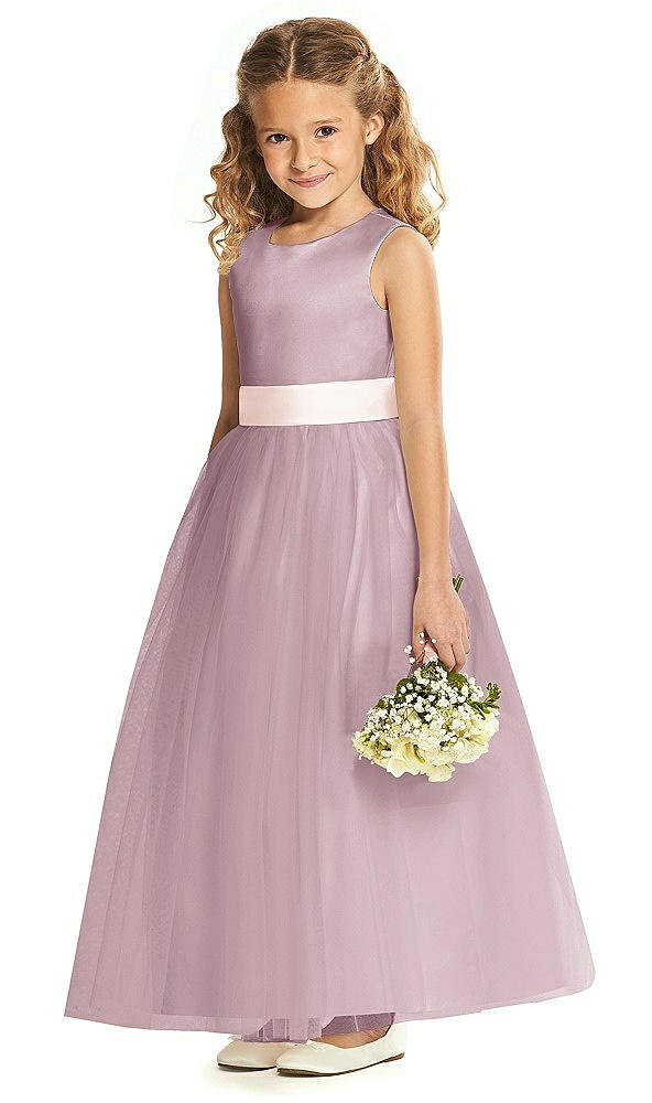 Front View - Dusty Rose & Blush Flower Girl Dress FL4060