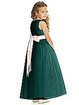 Rear View Thumbnail - Evergreen & Blush Flower Girl Dress FL4060