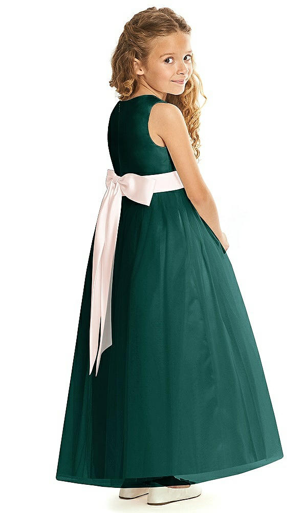 Back View - Evergreen & Blush Flower Girl Dress FL4060