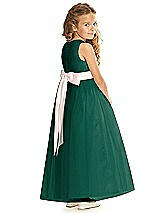 Rear View Thumbnail - Hunter Green & Blush Flower Girl Dress FL4060