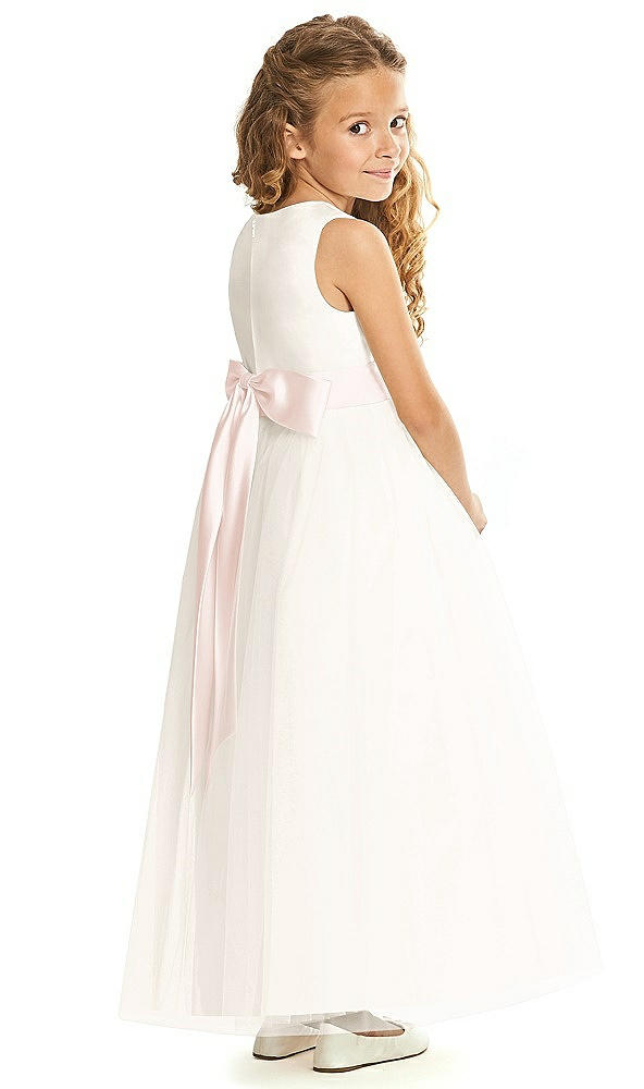 Back View - Ivory & Blush Flower Girl Dress FL4060