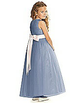 Rear View Thumbnail - Larkspur Blue & Blush Flower Girl Dress FL4060