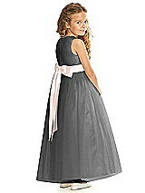 Rear View Thumbnail - Pewter & Blush Flower Girl Dress FL4060