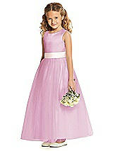 Front View Thumbnail - Powder Pink & Blush Flower Girl Dress FL4060