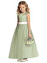 Front View Thumbnail - Sage & Blush Flower Girl Dress FL4060