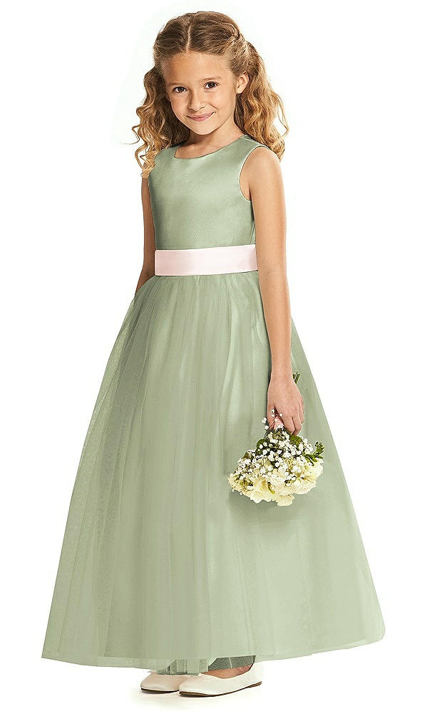 Front View - Sage & Blush Flower Girl Dress FL4060