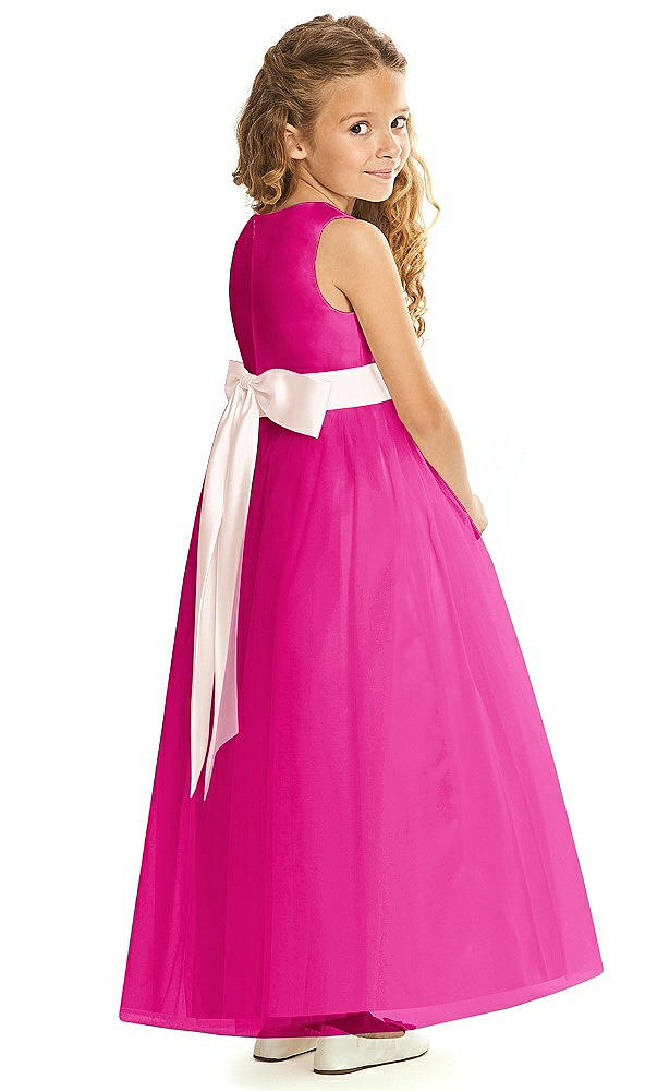 Back View - Think Pink & Blush Flower Girl Dress FL4060