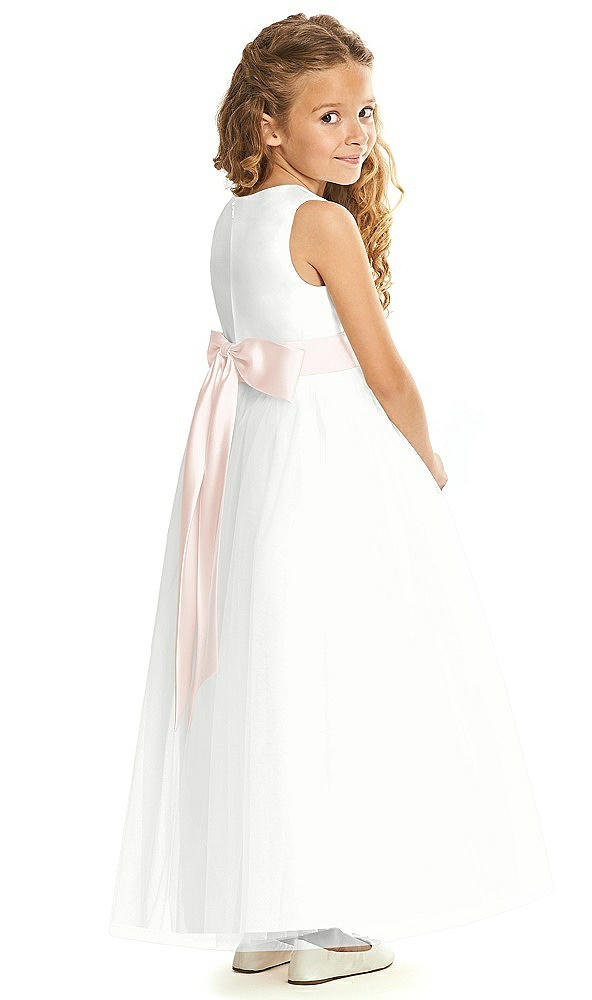 Back View - White & Blush Flower Girl Dress FL4060