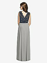 Rear View Thumbnail - Chelsea Gray & Midnight Navy Dessy Collection Junior Bridesmaid Dress JR542