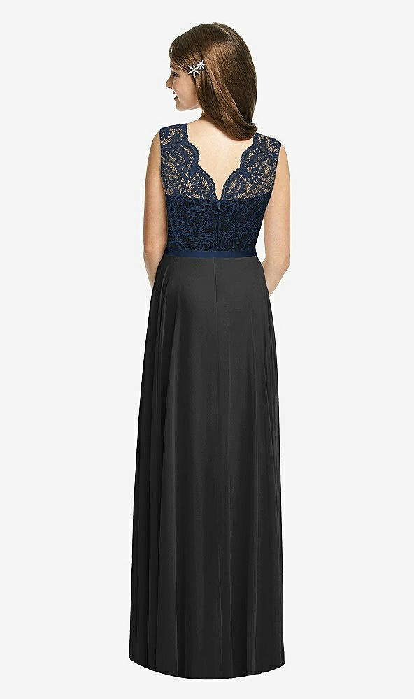 Back View - Black & Midnight Navy Dessy Collection Junior Bridesmaid Dress JR542