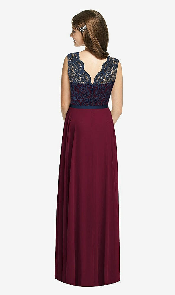 Back View - Cabernet & Midnight Navy Dessy Collection Junior Bridesmaid Dress JR542