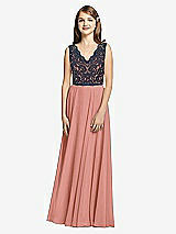 Front View Thumbnail - Desert Rose & Midnight Navy Dessy Collection Junior Bridesmaid Dress JR542