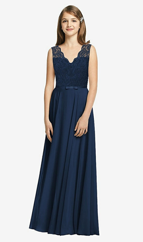 Front View - Midnight Navy & Midnight Navy Dessy Collection Junior Bridesmaid Dress JR542