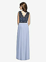 Rear View Thumbnail - Sky Blue & Midnight Navy Dessy Collection Junior Bridesmaid Dress JR542