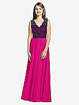 Front View Thumbnail - Think Pink & Midnight Navy Dessy Collection Junior Bridesmaid Dress JR542