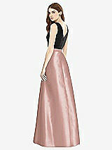 Rear View Thumbnail - Neu Nude & Black Sleeveless A-Line Satin Dress with Pockets