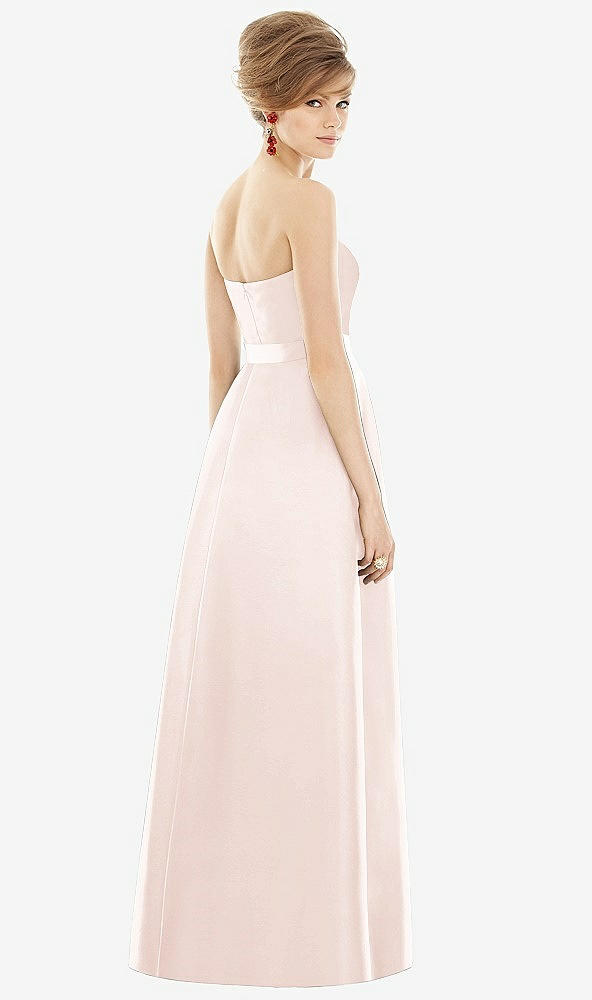 Back View - Blush & Blush Strapless Pleated Skirt Maxi Dress with Pockets