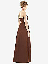 Rear View Thumbnail - Cognac & Cognac Strapless Pleated Skirt Maxi Dress with Pockets