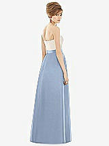 Rear View Thumbnail - Cloudy & Ivory Strapless Pleated Skirt Maxi Dress with Pockets