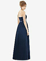 Rear View Thumbnail - Midnight Navy & Midnight Navy Strapless Pleated Skirt Maxi Dress with Pockets