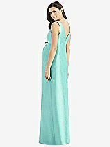 Rear View Thumbnail - Coastal Sleeveless Satin Twill Maternity Dress