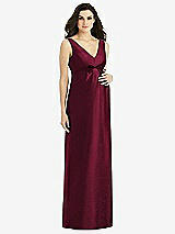 Front View Thumbnail - Cabernet Sleeveless Satin Twill Maternity Dress