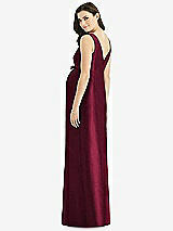 Rear View Thumbnail - Cabernet Sleeveless Satin Twill Maternity Dress