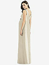 Rear View Thumbnail - Champagne Sleeveless Satin Twill Maternity Dress