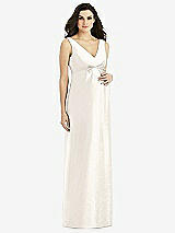 Front View Thumbnail - Ivory Sleeveless Satin Twill Maternity Dress